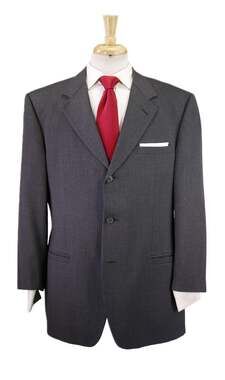Versace Vintage 90s Gray Pinstripe 3-Btn Wool Suit 44R